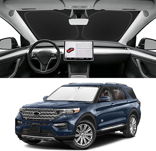 Miniatura 79 de Parasol de parabrisas de ajuste personalizado para Nissan Titan 2017-2024, bloquea los rayos UV y el calor, parasol de ventana delantera, fácil