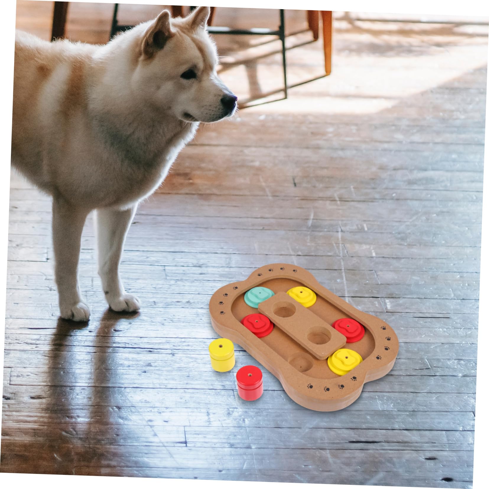 Holzknochen Futterspielzeug für Hunde Intelligenzspielzeug mit Glatter Oberfläche und Nahrungsersuche
