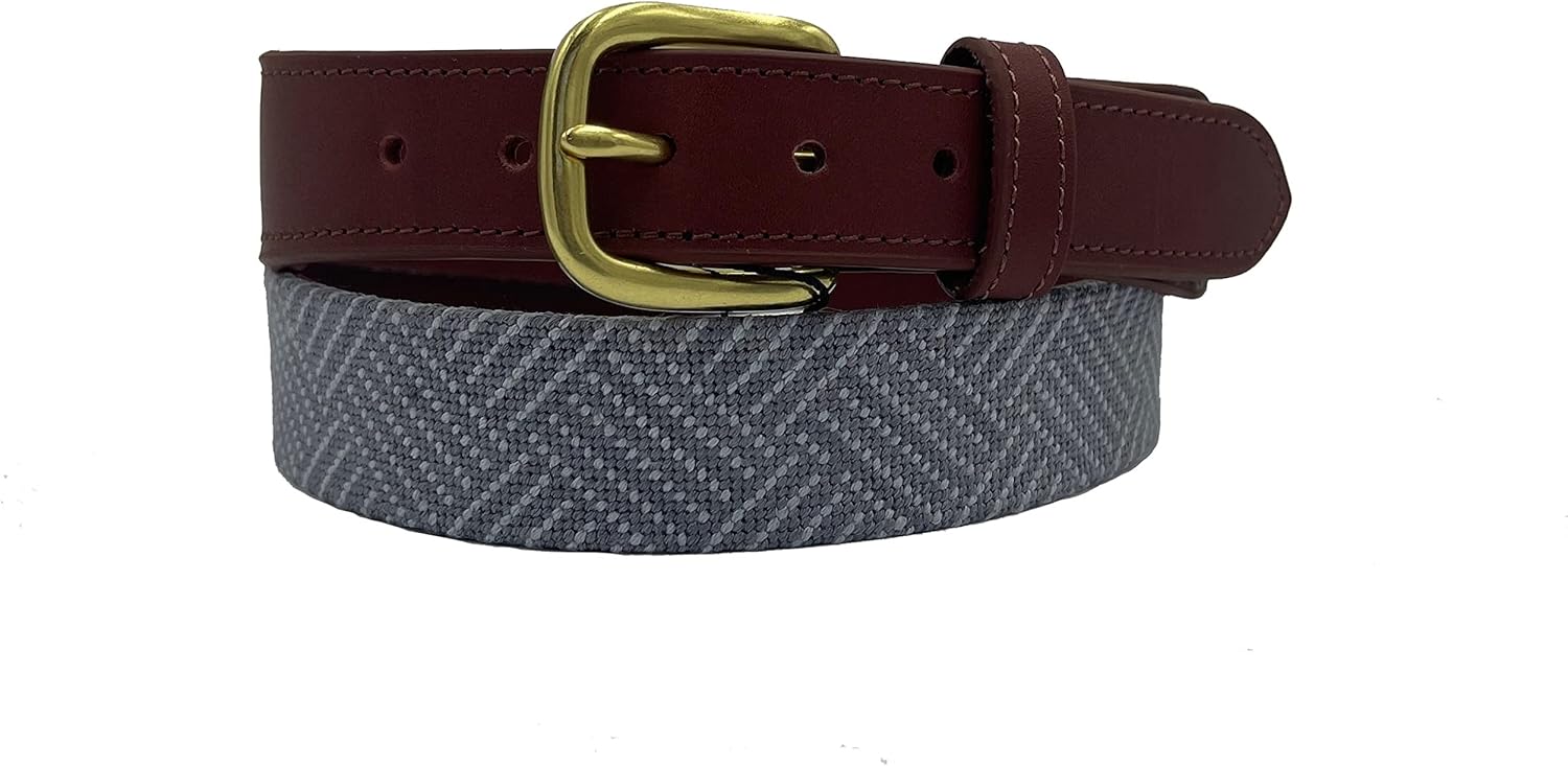 Charleston Belt Hand-stitched Needlepoint Genuine Leather Golf All Occasion