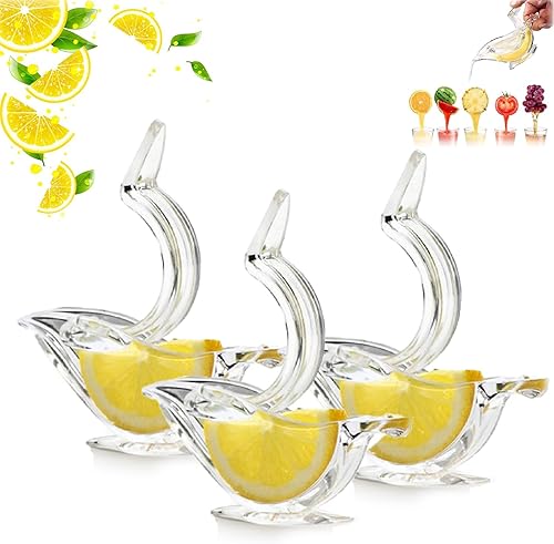 Lazamall - Exprimidor de limón Laszamall, exprimidor de limón y lima, exprimidor de limón para pájaros con boquilla de vertido, manual acrílico,