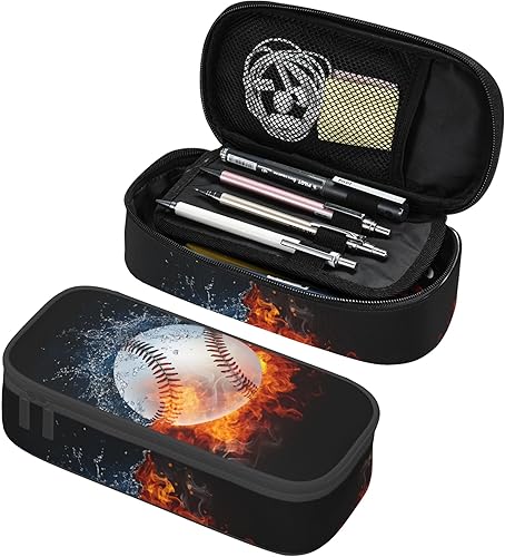 Miniatura 10 de Estuche para lápices para niños y niñas, estilo bandera de Estados Unidos, gran capacidad, negro, portátil, caja de lápices, papelería, escritorio,