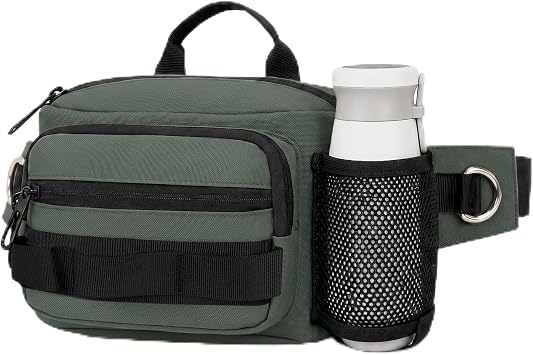 Waist Fanny Pack with Water Bottle Holder, Adjustable Belt Bum Bag