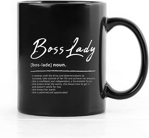 Taza de cerámica minimalista con definición de "Boss Lady Feminism Definition", taza de café y té con leche para oficina en casa, regalos de Taza de cerámica minimalista con definición de "Boss Lady Feminism Definition", taza de café y té con leche para oficina en casa, regalos de