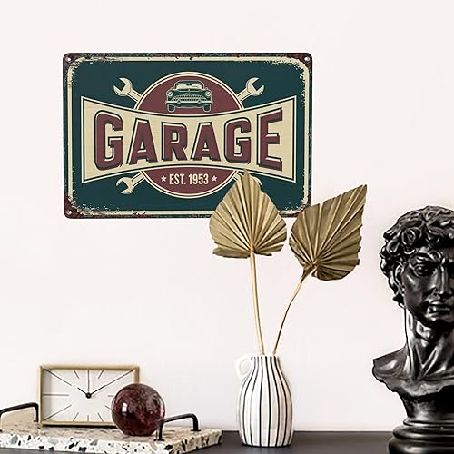 Miniatura 2 de Reparación automática de garajeLetrero de metal de 8 x 12 pulgadas para pared, arte de pared de taller de automóvil, póster de herramienta mecánica