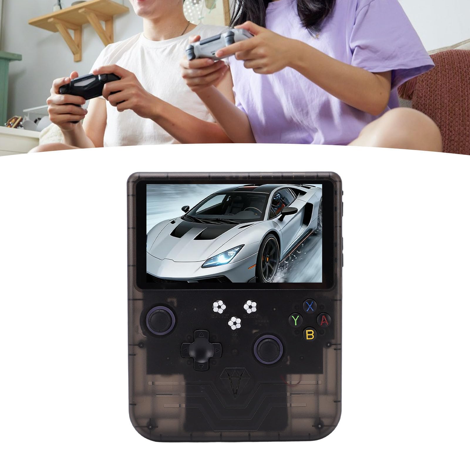 Cuifati Consola de Juegos Portátil Retro R60MAX, Consola de Juegos Retro Portátil, Consolas de Videojuegos con Pantalla IPS de 6", System Linux, Tarjeta de 128 GB, Compatible con (Gris translúcido)