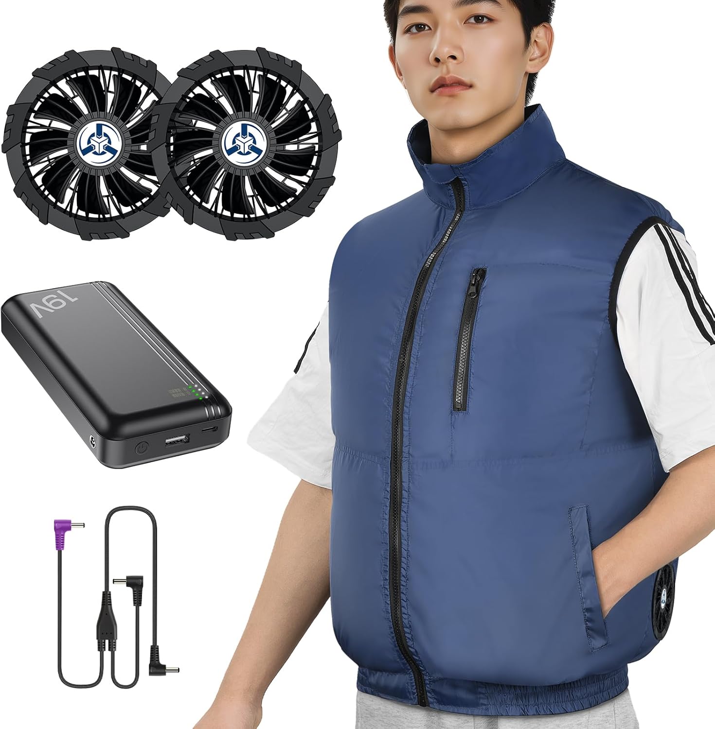 空調作業服 2025 三つ暴風ファン付き 30000mAh 大容量バッテリー付き Amazon | [CAVMHOT] 【三つ暴風ファン付き 30000mAh大容量