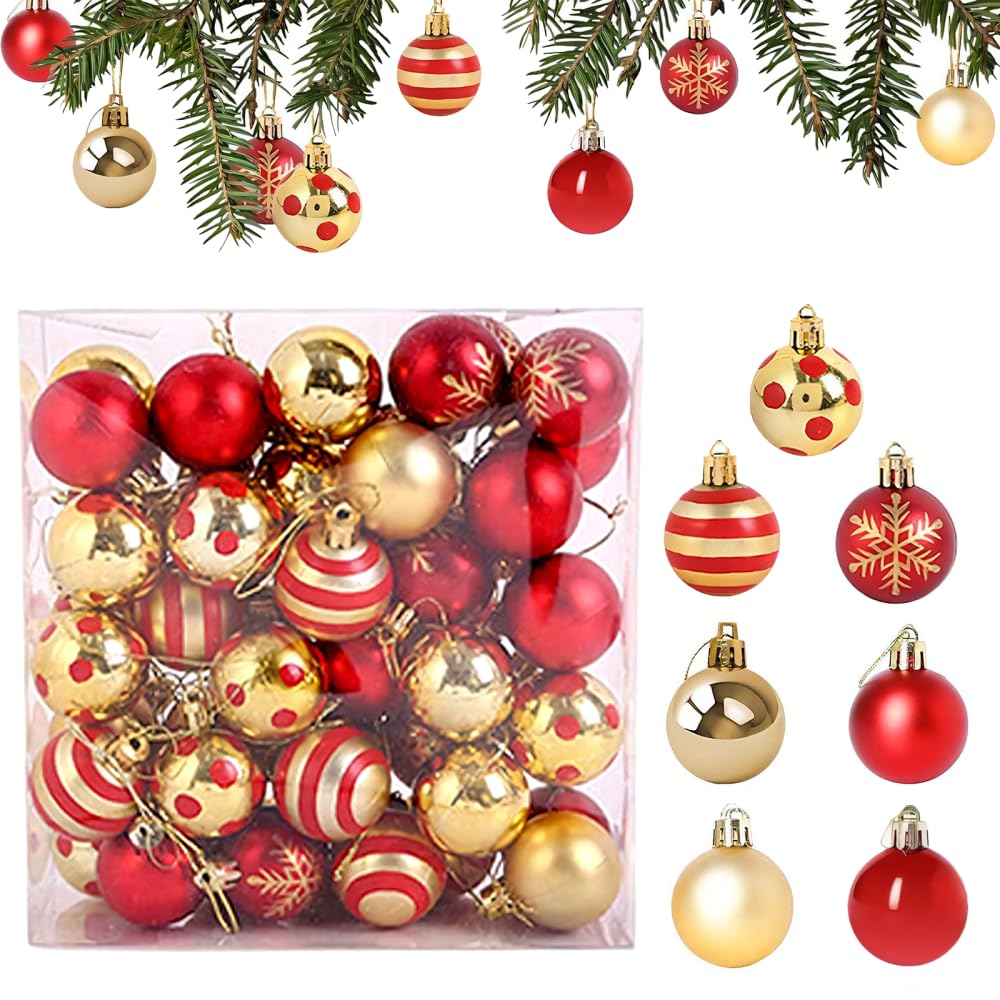 Set 9 Palline Di Natale 8 Cm Glitterate – Infrangibili In Plastica – Decorazioni Albero Per Feste, Matrimoni E Compleanni (Bianco)