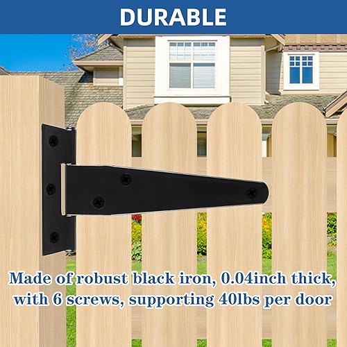 Miniatura 3 de TamBee Bisagras de correa en T, bisagras ligeras para puerta de granero, bisagras de puerta de cobertizo, bisagras rústicas, correa de puerta,