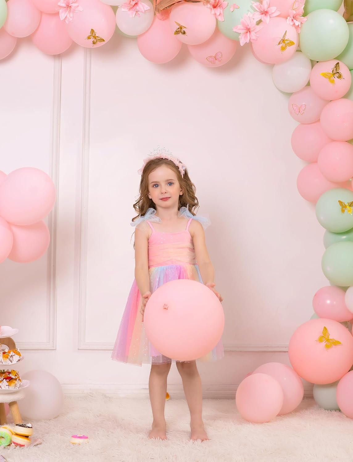 OBEEII Toddler Baby Girl Tutu Dress Spaghetti Straps Tulle Princess Birthday Party Dress Smocked Summer Flower Girl Dresses - Image 5