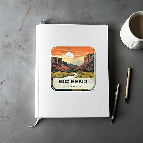 Miniatura 5 de Big Bend National Park - Calcomanía de vinilo impermeable para parachoques de automóvil, laptop, botella de agua, pared y ventana, tamaño - 3