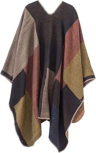 Miniatura 2 de Urban CoCo - Poncho de colores para mujer chal con frente abierto bloqueo de color