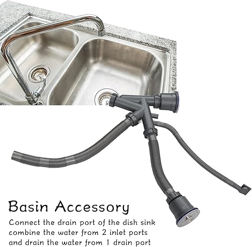 Miniatura 4 de MSUIINT Kit de montaje de drenaje para fregadero de cocina, drenaje duradero, ajuste flexible para varias formas de fregadero, conexión rápida,