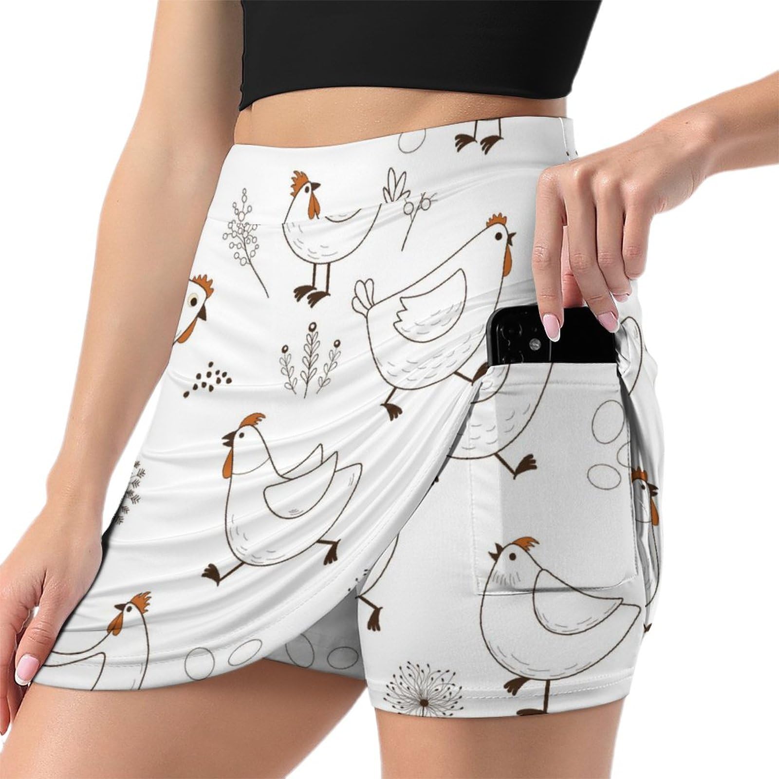 Jupe short de golf avec poche pour femme - Mini jupe athlétique - 8