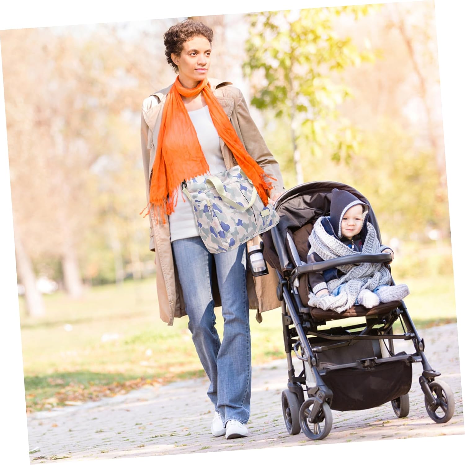 Abaodam Fashionable Mom Handbag Diaper Bag Tote Changing Station Diaper Caddy for Travel