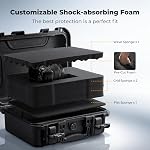 K&F Concept Waterproof Hard Case, Portable Protective Camera Case, Customizable Foam Case Fit Use of Camera, Drones, Equipments -13.5x11.4x5.3inch
