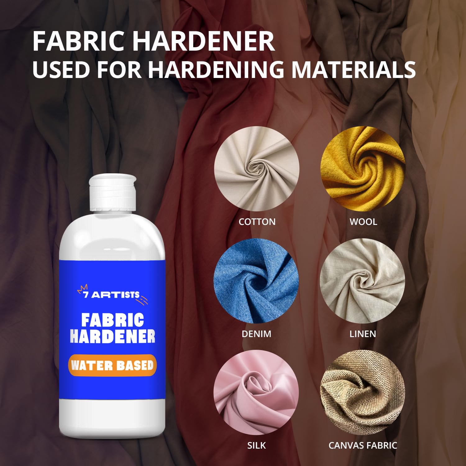 7 Artists Fabric Stiffener 500 ml - Textile Hardener for Cotton Wool, Denim, Silk, Linen, Roller Blinds - Image 2