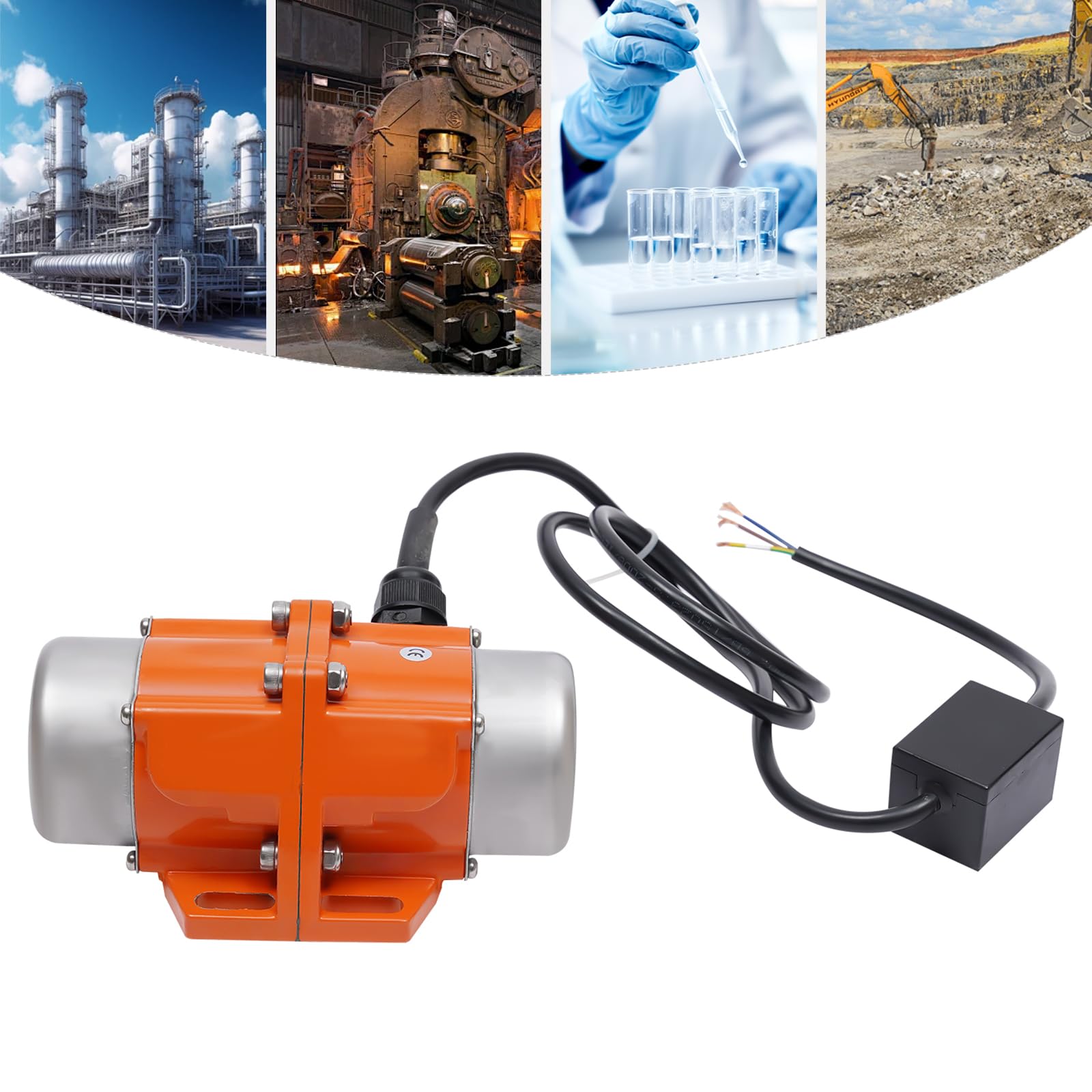 Motor de vibración asíncrono monofásico de 50 W, potencia oscilante ajustable de 3000 rpm, carcasa de aluminio, motor industrial estable para construcción, alimentos, minería