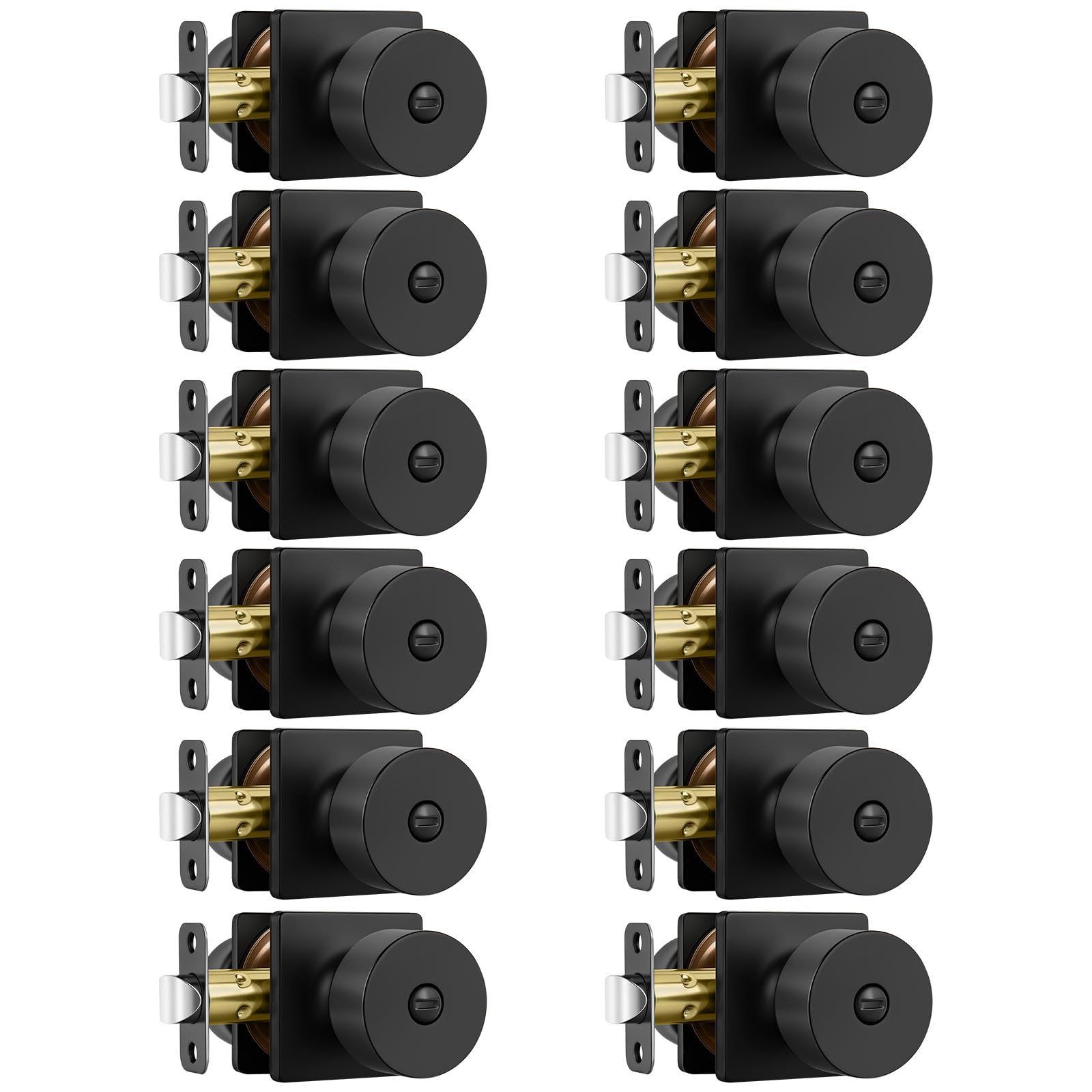 Haidms Matte Black Door Knobs - 6 Pack -31