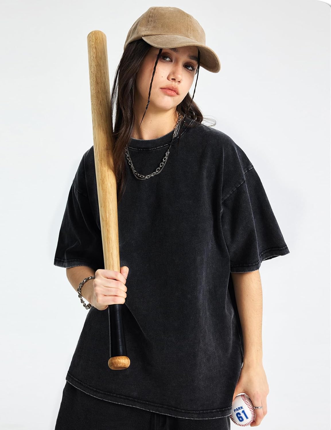 Yimoon 4 Pack Women's Oversized T-Shirts Acid Wash Boyfriend Cotton Tee Shirt Loose Fit Vintage Unisex Streetwear Tops - Image 2