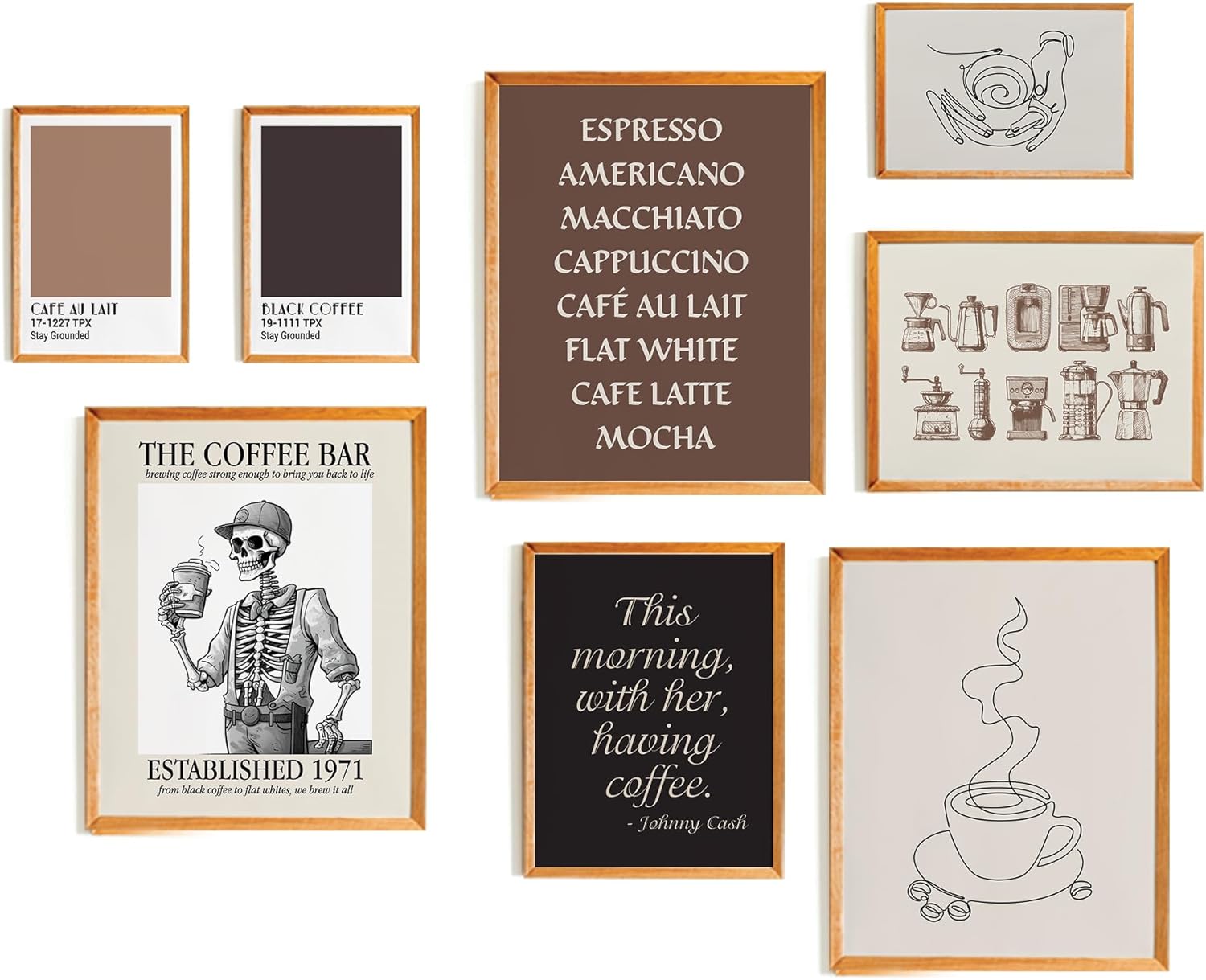 Coffee Art Gallery Wall Set 10, Espresso Bar Coffee Menu Poster, Coffee Poster