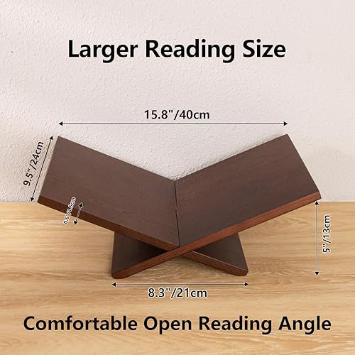 Miniatura 2 de PUERSI Soporte de exhibición abierto, soporte de madera grande para libros, soporte para mesa de café, caballete de madera para revistas, arte,