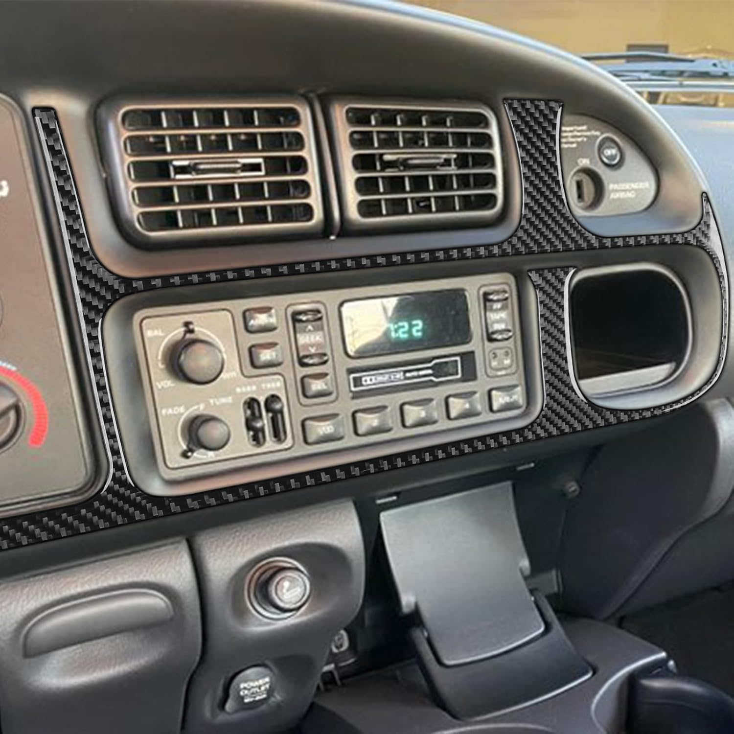 Car Dash Speedometer Frame Sticker Instrument Panel Cover Trim Strip Compatible with Dodge Ram 1500 1998-2001/2500 3500 1998-2002 Real Premium 3K 3D Carbon Fiber Auto Interior