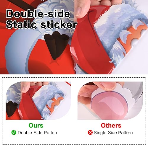 Miniatura 7 de Calcomanías de Navidad para ventanas, corona, copos de nieve, Papá Noel, árbol de Navidad, pared, ventana, calcomanías para puerta, calcomanías