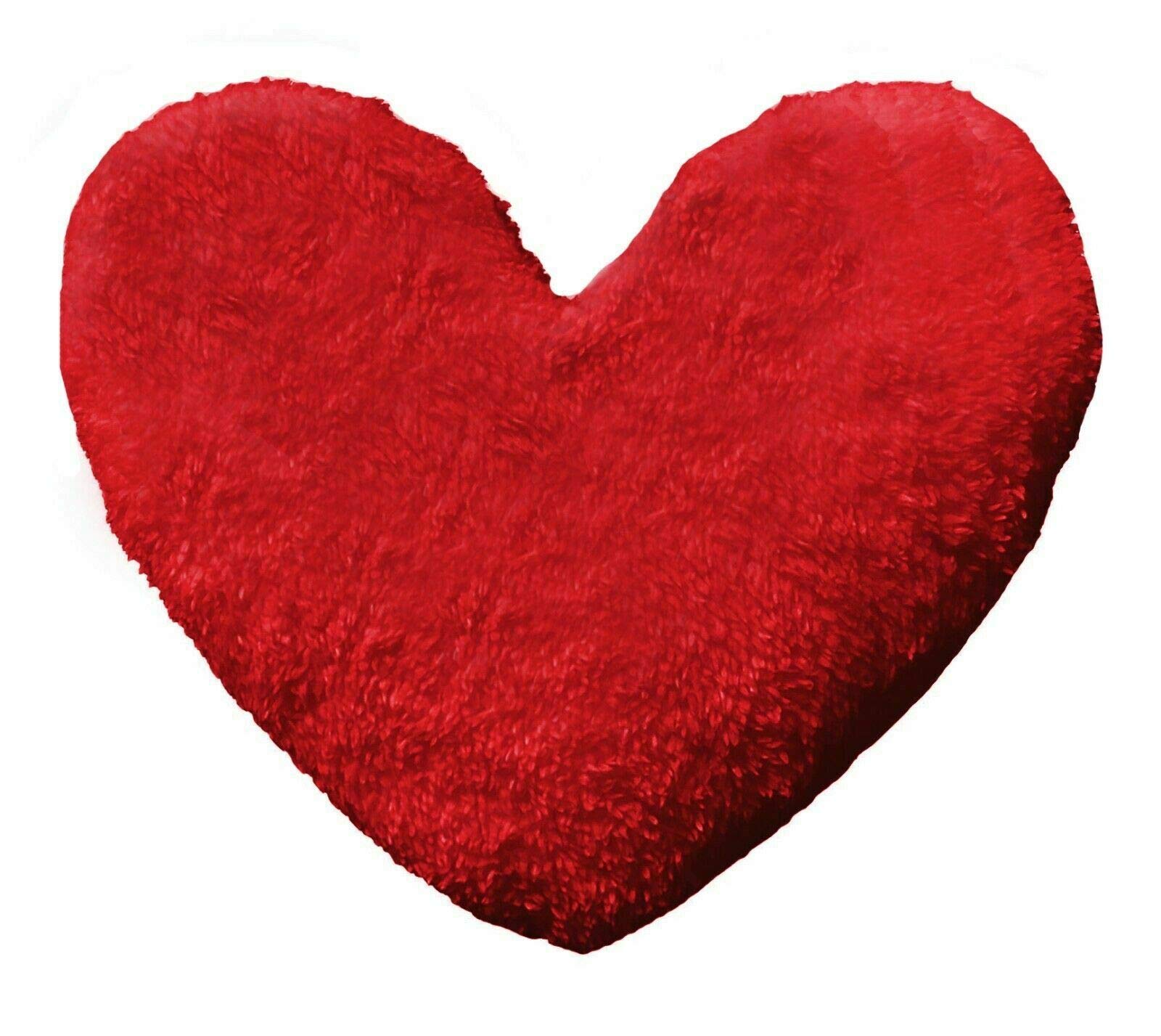 Amberlinnen Ltd Red Teddy Fleece Heart Shape Cushion Soft Comfortable Home Decor/Gift Idea 30Cm (Red)