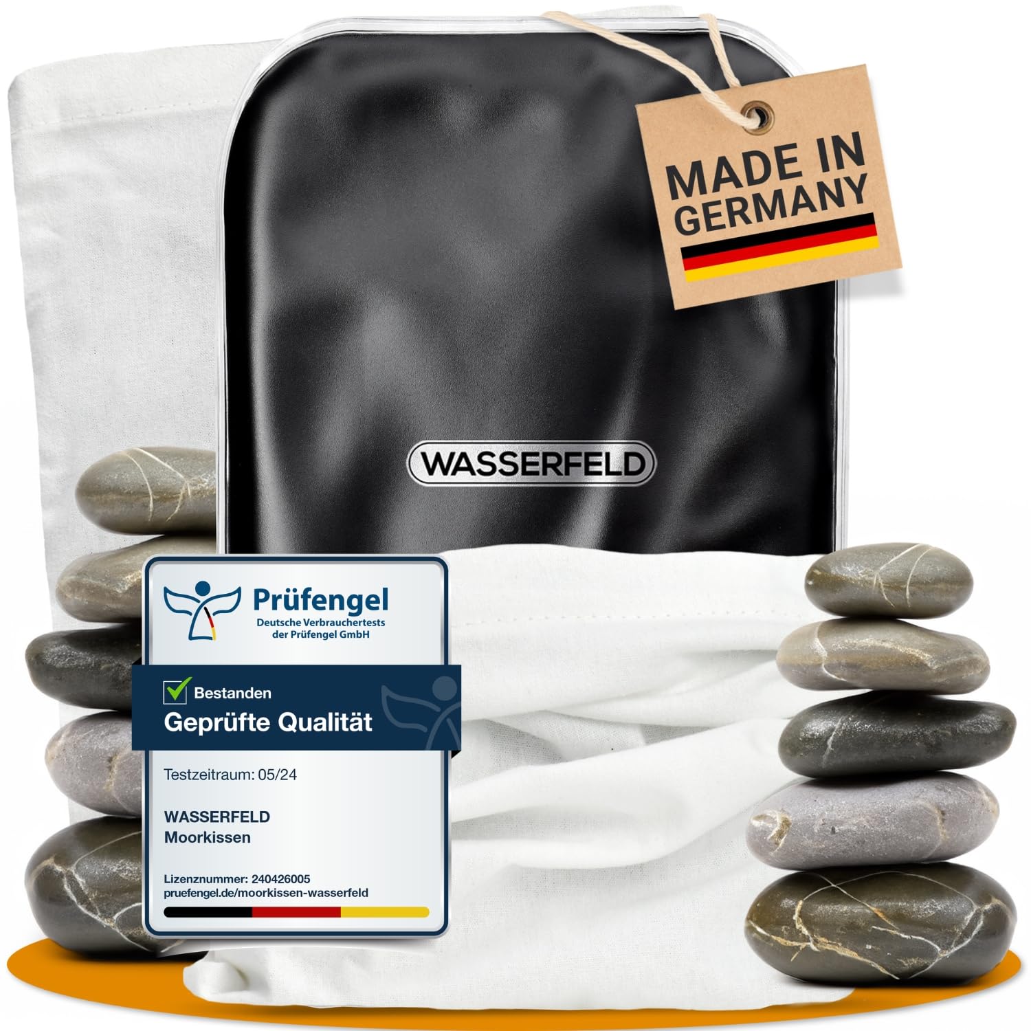 WASSERFELD® Moorkissen für Mikrowelle XXL - Therapeutisches Wärmekissen zur natürlichen Linderung von Schmerzen und Verspannungen in Nacken, Schulter, Rücken oder Bauch