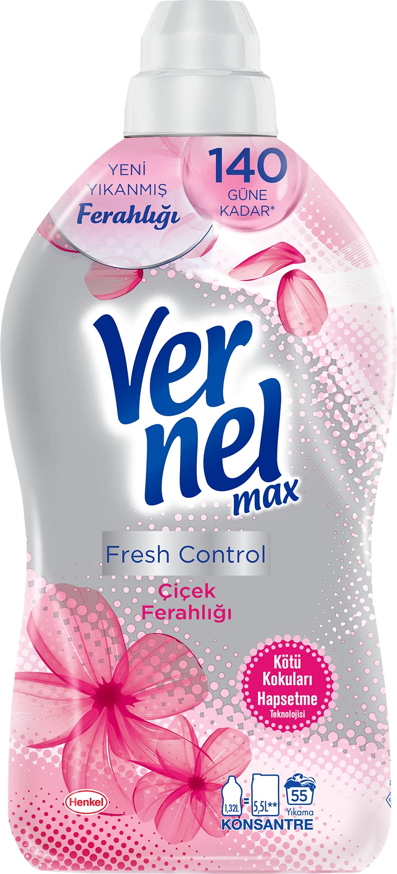 Vernel Max Konsantre Çamaşır Yumuşatıcısı 1320 ml 55 Yıkama Çiçek Ferahlığı
