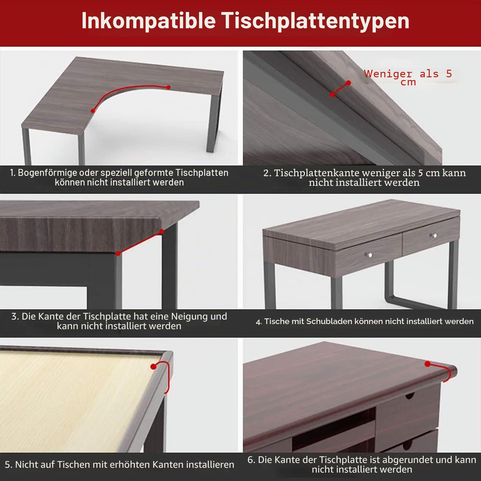 OUGIC Ergonomische Schreibtischverlängerung, 24 x 23 cm, stanzfreie Klemmung, faltbare Tastatur-Schublade, Tischhalterung, Armlehne, Ablage, Computer-Ellenbogen-Armstütze