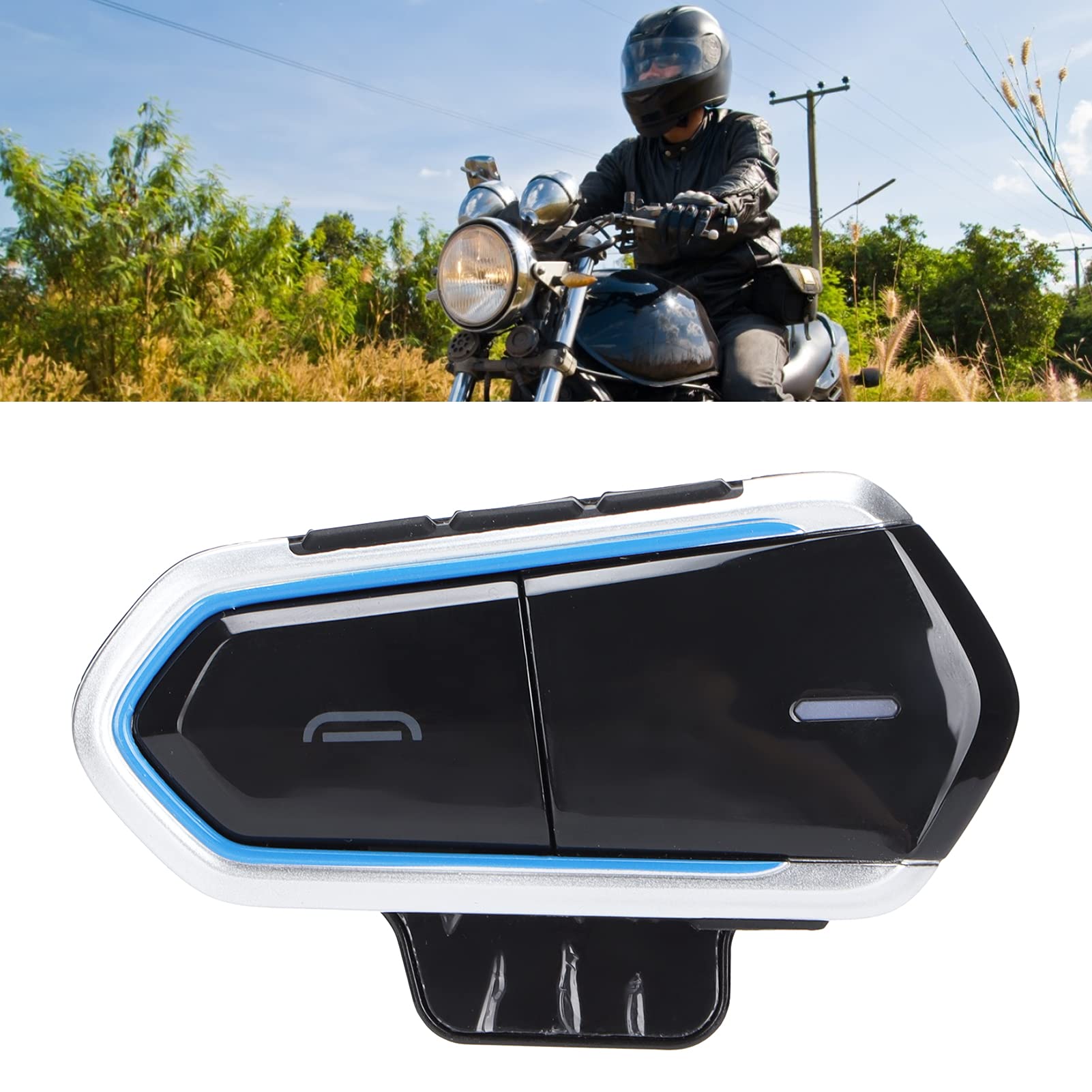 Jectse Auricolare per Moto, Auricolare per Casco da Moto, Auricolare per Casco da Moto Ultra Sottile con Microfono, per Vivavoce/Musica per Lo Sport in Moto