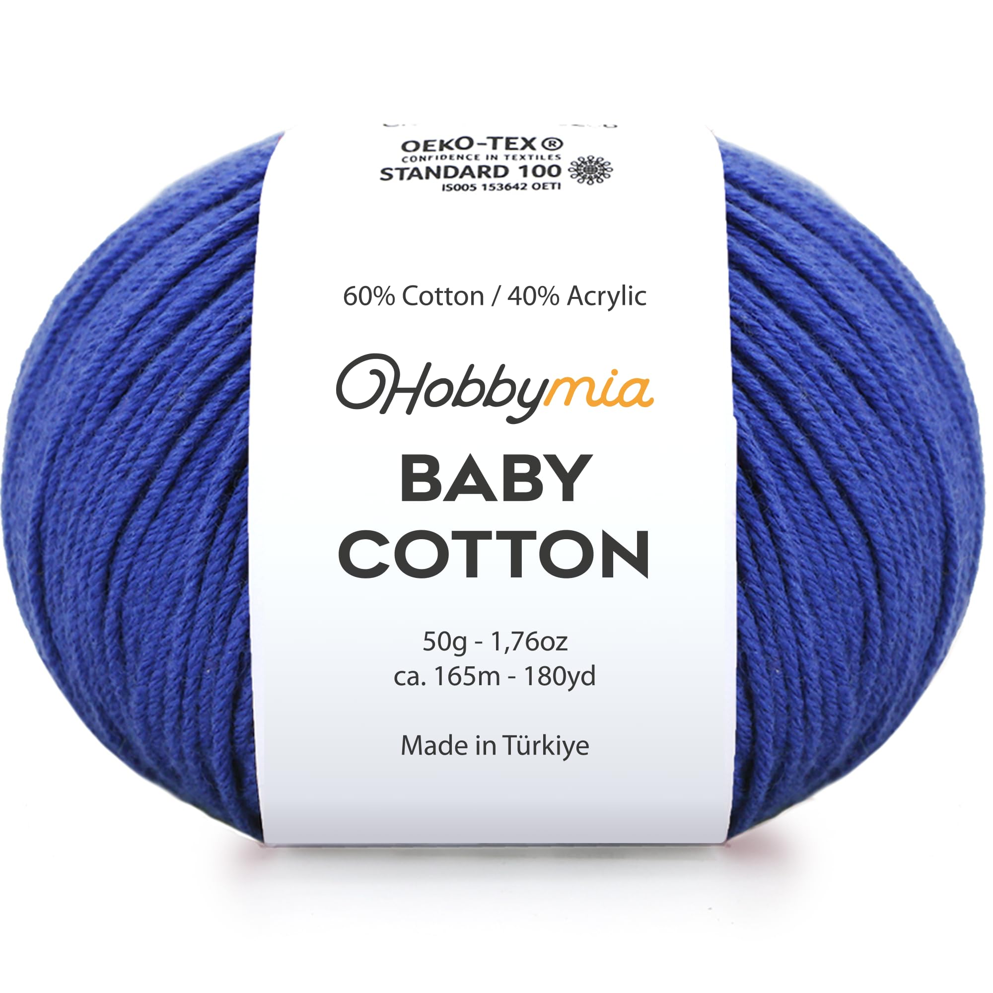 Baby Cotton Blend Yarn – Soft Sport Weight Yarn for Crochet & Amigurumi - 50g/180yds - 60% Cotton 40% Acrylic - Ideal for Baby & Knitting Proj.(Neon Green, 1 Ball) — view 53