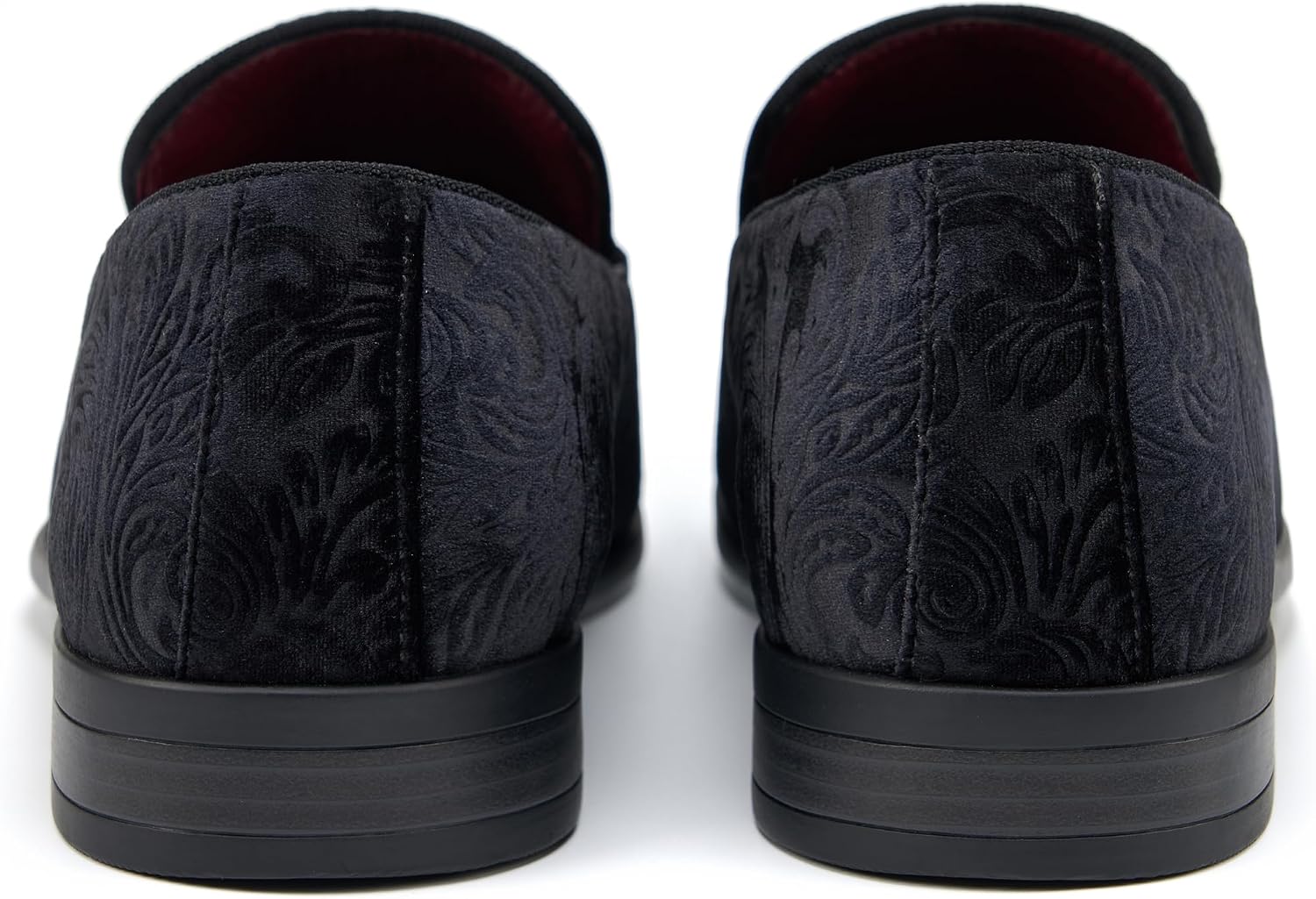 Temeshu Men's Velvet Loafers Luxury Slip On Tuxedo Dress Shoes