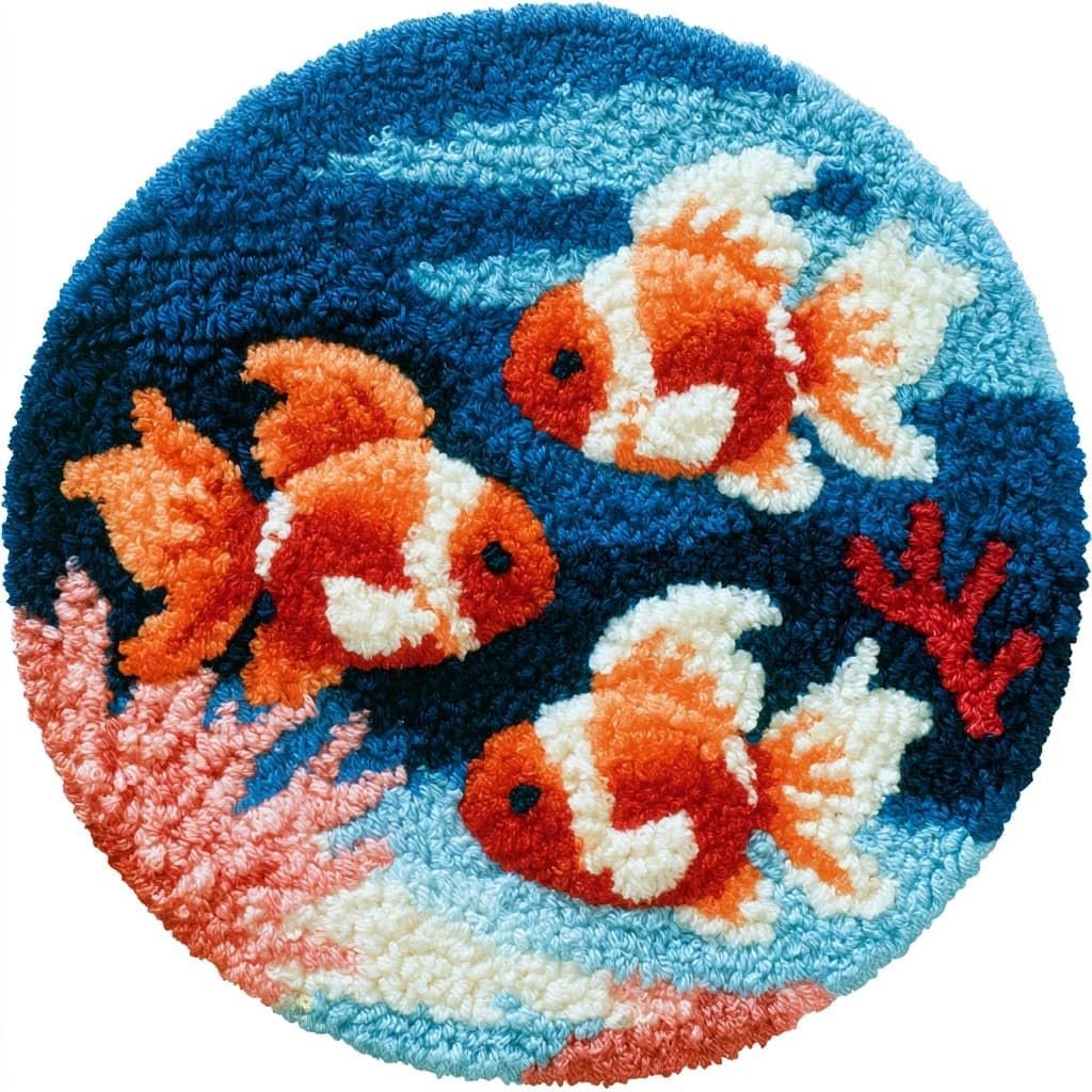 AMBATTERY Rug Making Kit for Adults,Latch Hook Rug Kit,Animal Fish
