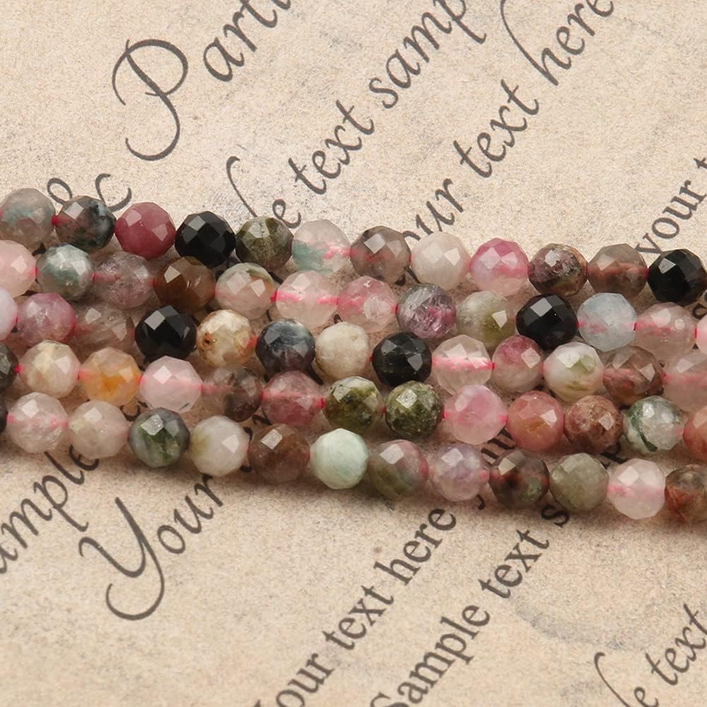 Song Xi 90pcs 4mm Natural Tourmaline Gemstone Beads Faceted Round Loose Stone Beads for Jewelry Making - Image 7