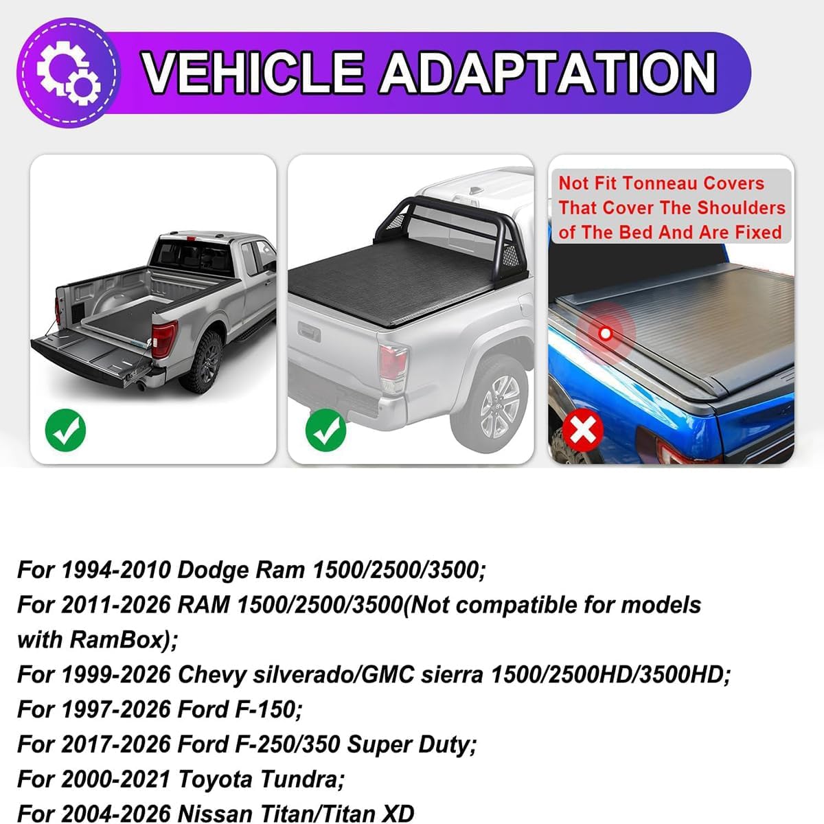 Nixon Offroad Roll Bar for Truck Universa Bull Adjustable Width Sport Bar Rack for Ram 1500 2500 3500 F150 F250 F350, Need Nrilling Install, Textured Black