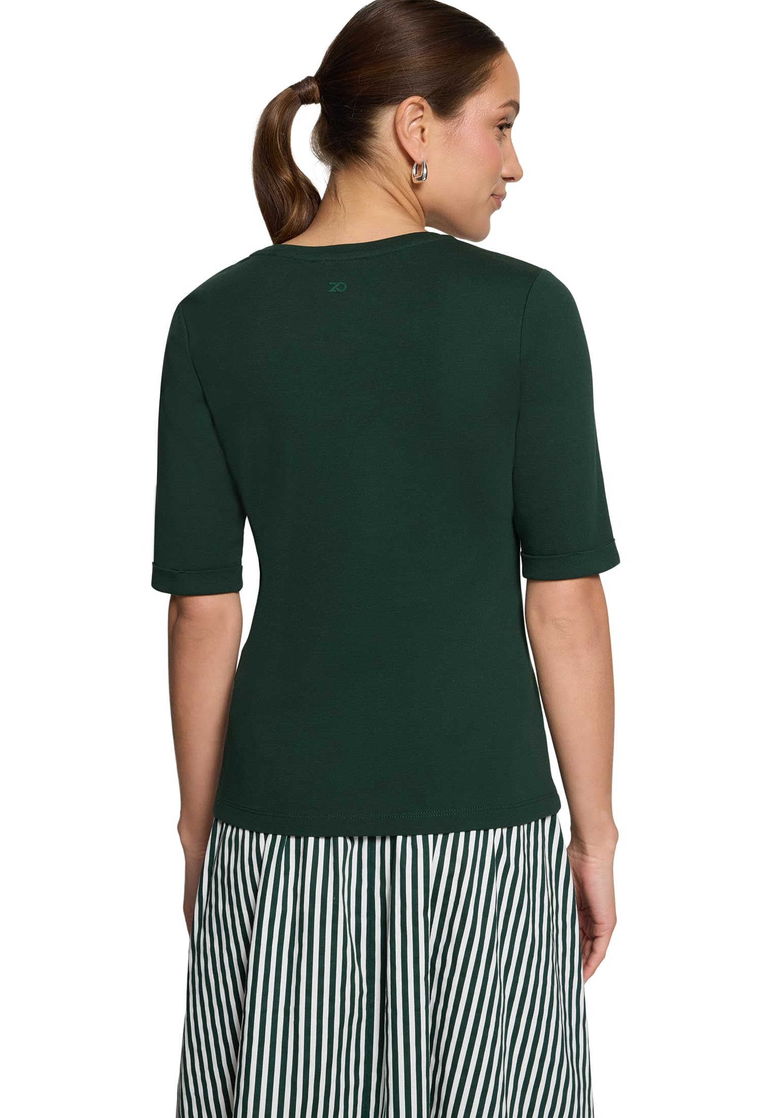 zero Damen Basic Shirt mit V-Ausschnitt