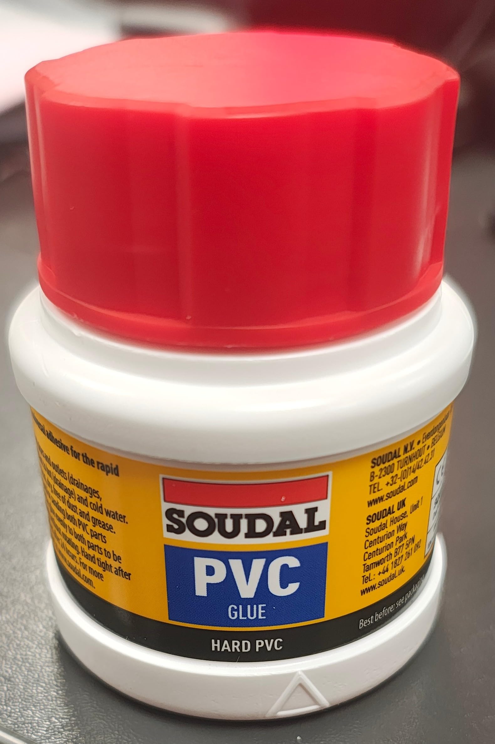 Soudal PVC Glue, Hard PVC Universal Adhesive, Rapid Bonding, Ready to Use