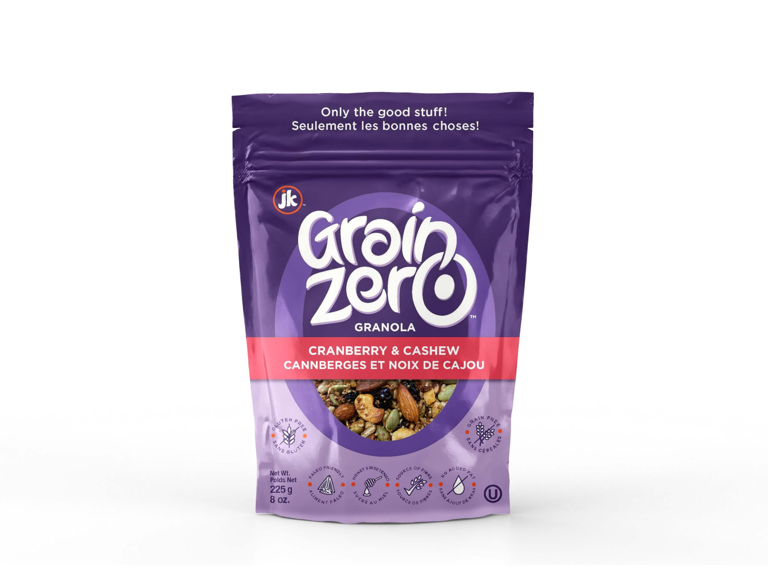 Grain Zero Granola Cranberry & Cashew, Gluten Free, 8 Ounce (Pack of 1)