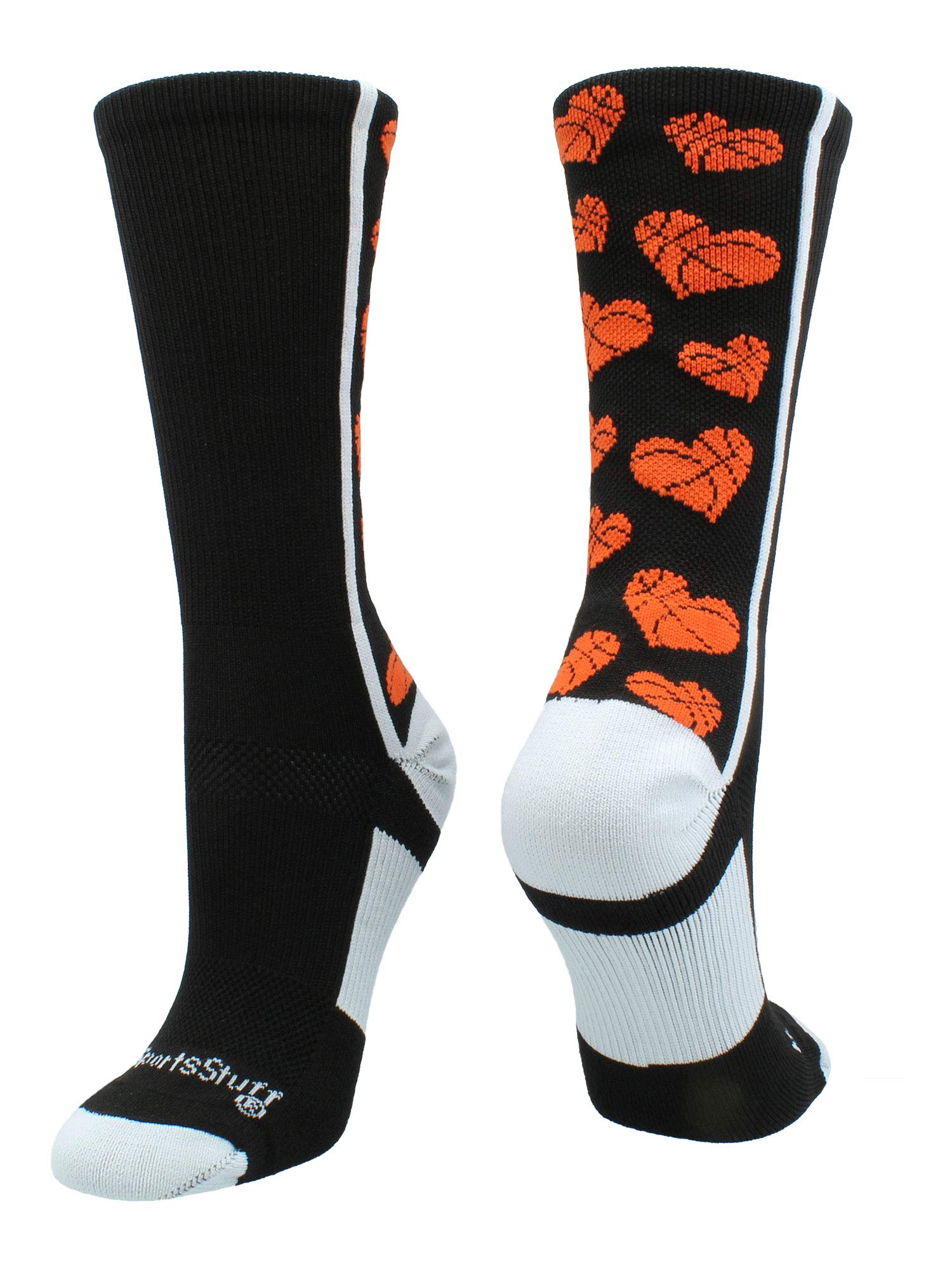 MadSportsStuff Calzini da basket pazzi con cuori da basket per ragazze donne giovani adulti bambini accessori regalo