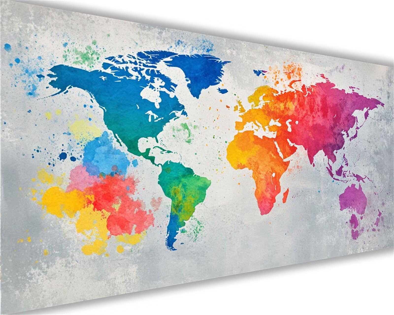 Weltkarte Malen Nach Zahlen Erwachsene Groß 300x100 cm,Malen Nach Zahlen Farbe,Kreativ Set für Erwachsene,DIY Handgemalt Ölgemälde Leinwand Kit mit Pinseln Acrylfarben,Home Dekor Frauen Geschenk L1233