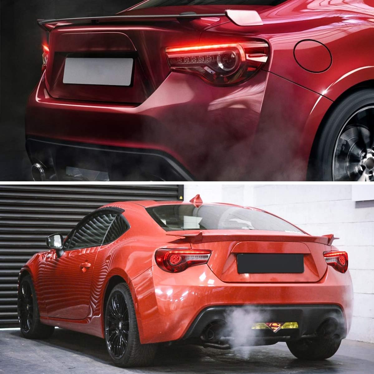 VLAND Led Tail lights Compatible with Scion Fr-s 2013-2016 Toyota86/ Subuaru Brz 2013-2020 with Amber Sequential, OE Style Rear Lamp Assembly Including Passenger& Driver Sides, Clear