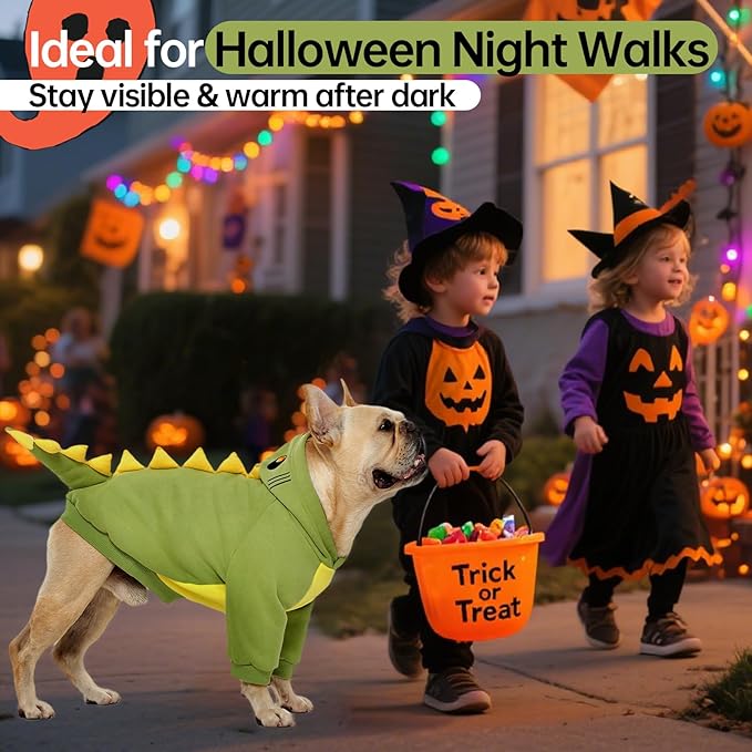 Abrigo de Invierno para Perro Dinosaurio QBLEEV, Suéter con Capucha miniatura 5