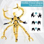 T13 Action Figure Set Already Assembled for Adult, 3D Printed Dummy T 13 Octopus Doctor Men, Multi-Jointed Robot Desktop Decoration Gift for Game Lovers (Glod)