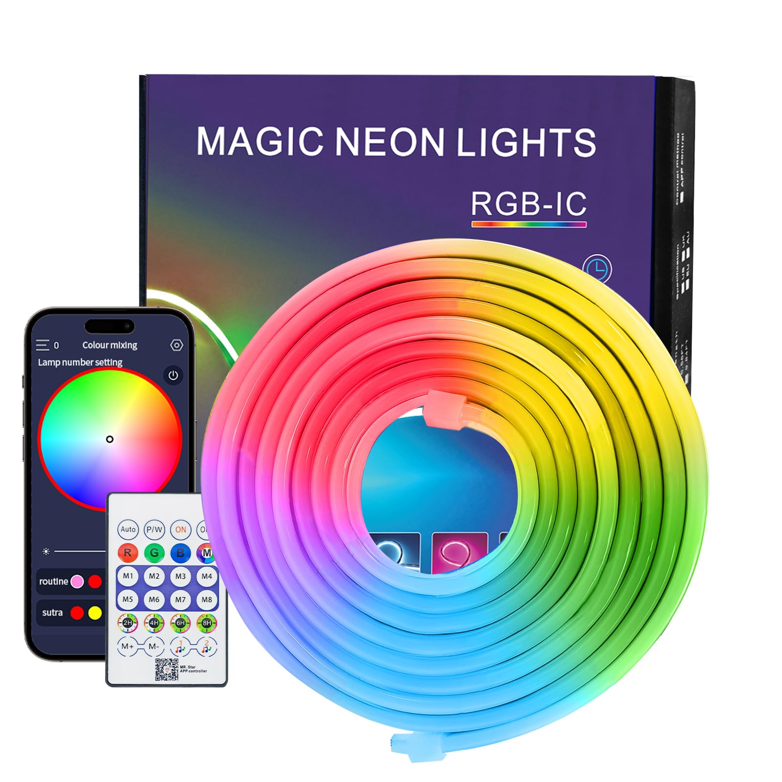 Striscia LED Neon 3 Metri | Flessibile, APP E Controllo Vocale | Sincronizzazione Musica | Per Interni Ed Esterni - Foto 5