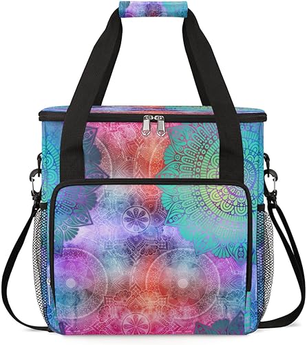 Cafetera con estampado de mandala retro, bolsa de transporte para Keurig K-Mini o K-Mini Plus K-Cup Pods almacenamiento portátil cafetera bolsa de