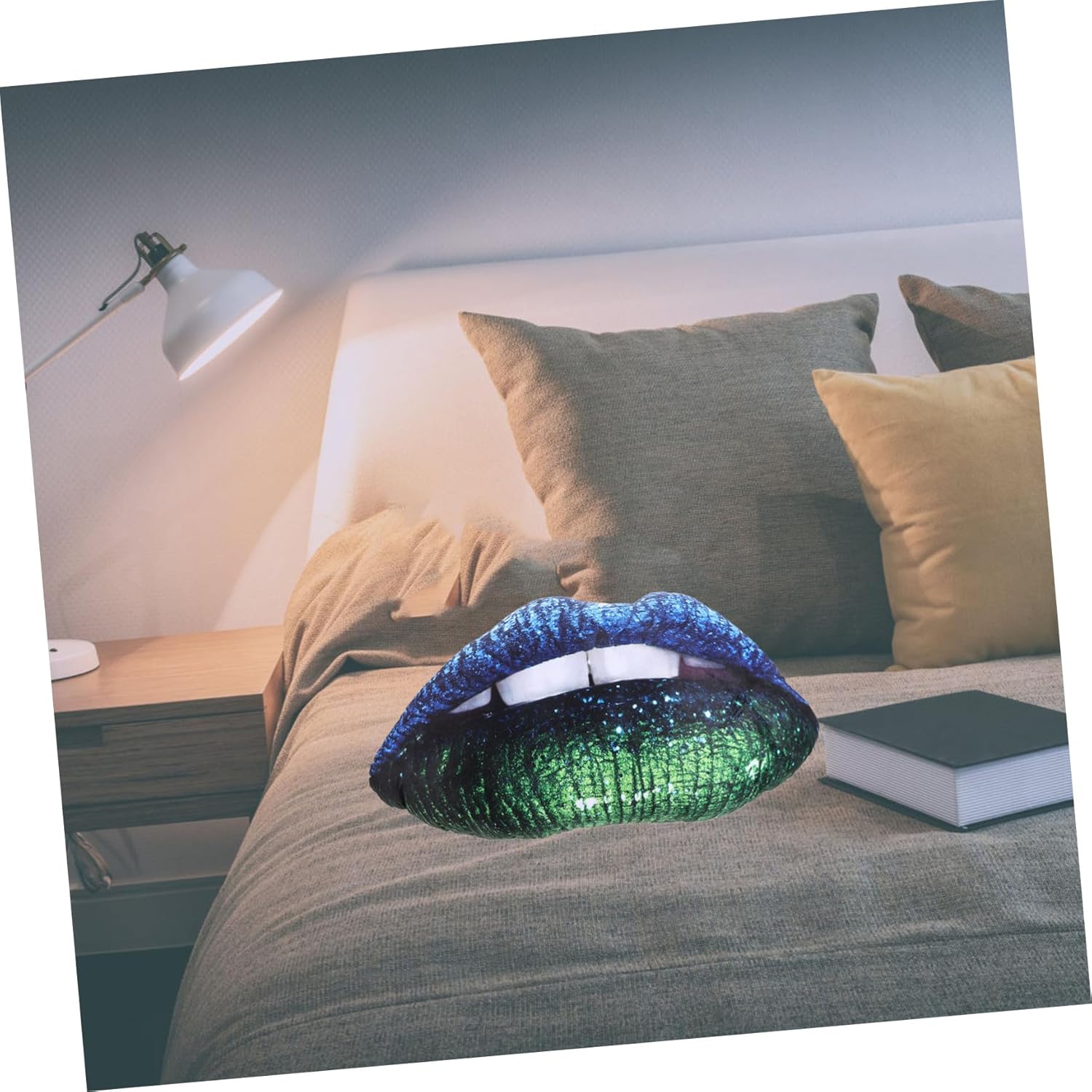 Alipis Lips Shaped Decorative Pillow Double-Sided Digital Print Cushion for Couch Bed Accent Pillow Removable Washable Cover Decor