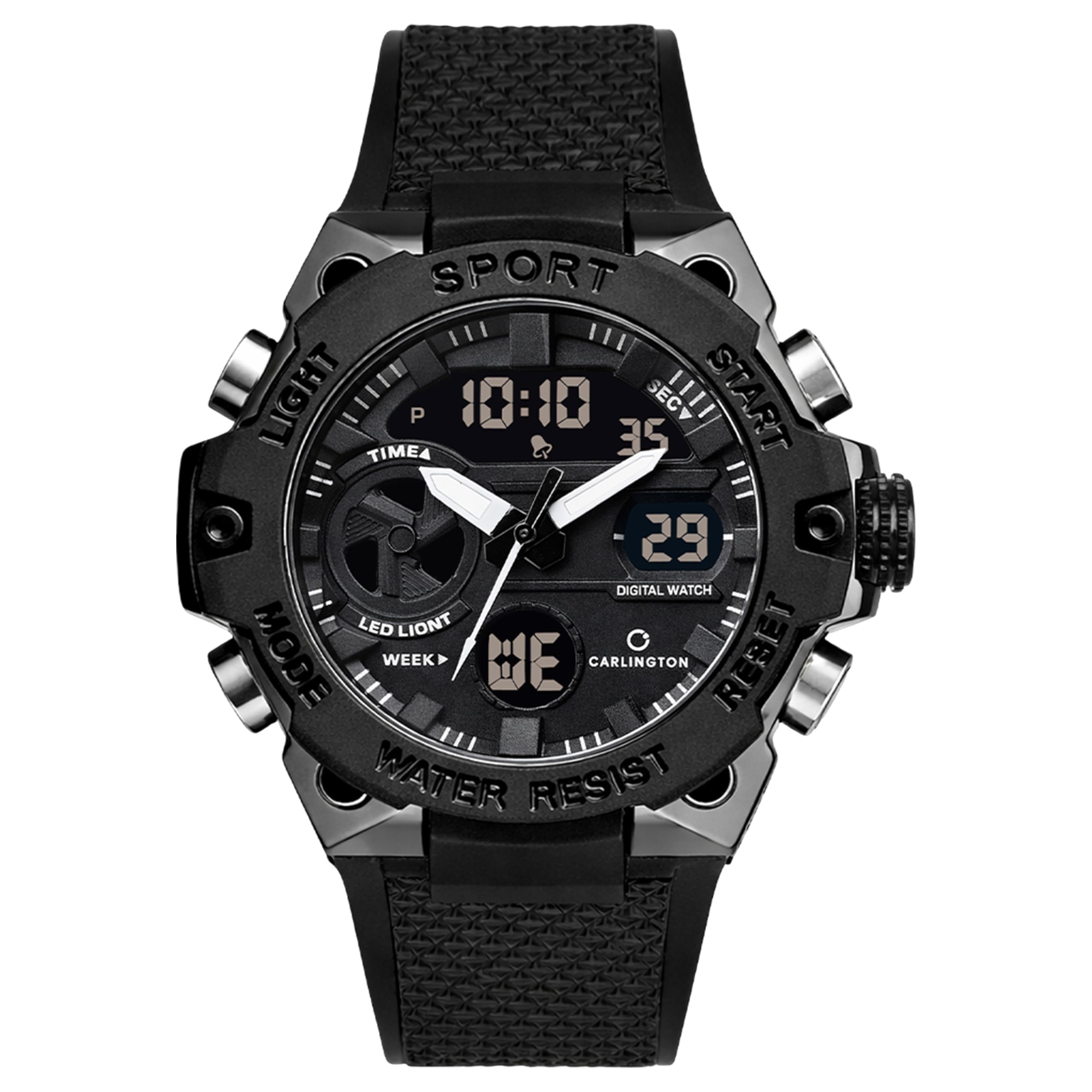 Analog-Digital Sports Watch, Dual Time,Alarm, Stopwatch, Calendar, Water-Resistant, Shock-Resistant, Back Light Display. The Perfect Watches for Men-CT_8665-image-11
