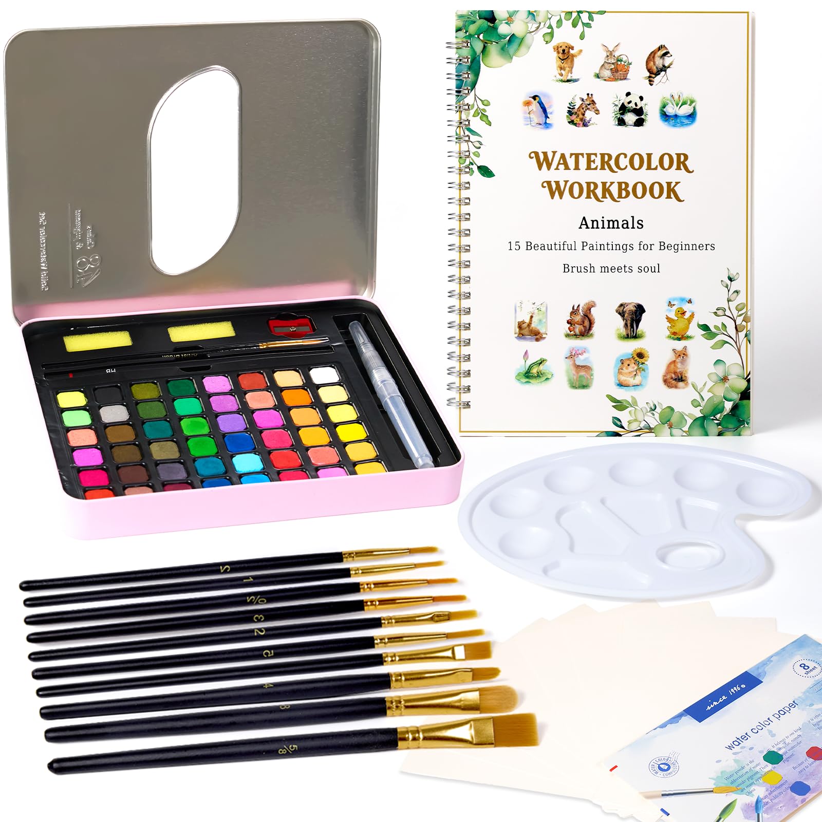 Coffret peinture aquarelle 48 couleurs adulte à offrir avec sac de rangement